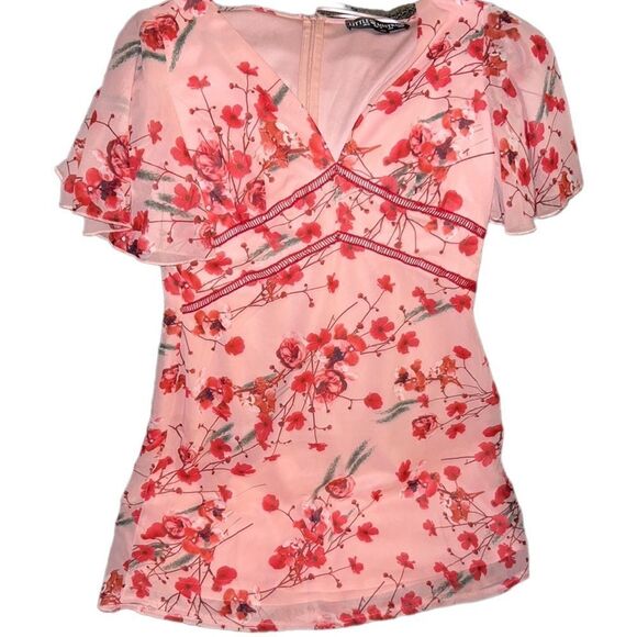 ✨ Flutter Sleeve Mini Dress In Poppy Print-multi✨ - Picture 2 of 4